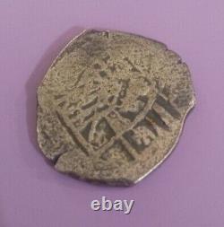 1600's Shipwreck Spanish Silver 8 Reales Genuine Pirate Treasure Cob Coin