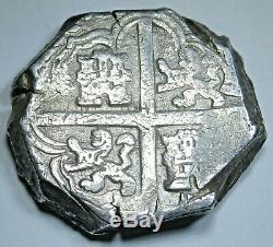 1600's Silver Spanish 8 Reales Eight Real Old Colonial Dollar Treasure Cob Coin