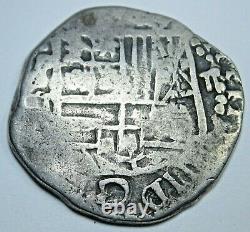1600's Spanish Bolivia Silver 2 Reales Cob Antique Colonial Two Bits Pirate Coin