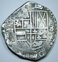 1600's Spanish Bolivia Silver 8 Reales Potosi TR Colonial Dollar Pirate Cob Coin