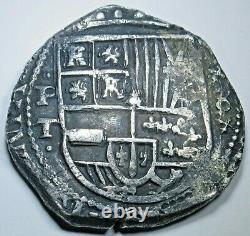 1600's Spanish Bolivia Silver 8 Reales Potosi T Colonial Dollar Pirate Cob Coin