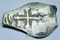 1600's Spanish Mexico Silver 1 Reales Genuine Antique Colonial Pirate Cob Coin