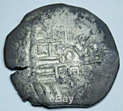 1600's Spanish Mexico Silver 2 Reales Two Bits Real Antique Colonial Cob Coin