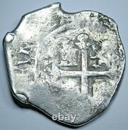 1600's Spanish Mexico Silver 4 Reales Antique Colonial Pirate Treasure Cob Coin