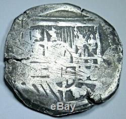 1600's Spanish Mexico Silver 4 Reales Real Old Antique Pirate Colonial Cob Coin