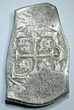 1600's Spanish Mexico Silver 8 Reales Eight Real Colonial Dollar Pirate Cob Coin