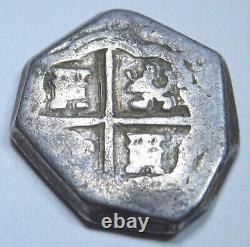 1600's Spanish Silver 1 Reales Genuine Antique Colonial Pirate Treasure Cob Coin