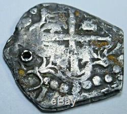 1600's Spanish Silver 1 Reales Piece of 8 Real Colonial Pirate Cob Treasure Coin
