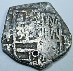 1600's Spanish Silver 1 Reales Piece of 8 Real Colonial Pirate Cob Treasure Coin