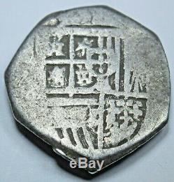1600's Spanish Silver 2 Reales Piece of 8 Real Two Bit Pirate Treasure Cob Coin