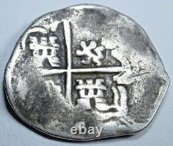 1600's Spanish Silver 2 Reales Piece of 8 Real Two Bits Pirate Cob Treasure Coin