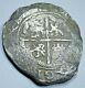 1600's Spanish Silver 2 Reales Two Bit Antique Colonial Pirate Treasure Cob Coin