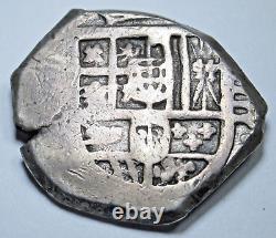 1600's Spanish Silver 4 Reales Antique Colonial Half Dollar Old Pirate Cob Coin