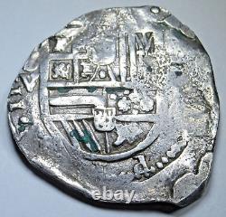 1600's Spanish Silver 4 Reales Genuine Antique Colonial Pirate Treasure Cob Coin