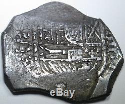 1600's Spanish Silver 4 Reales Piece of 8 Real Antique Pirate Treasure Cob Coin