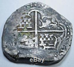 1600's Spanish Silver 4 Reales Piece of 8 Real Colonial Pirate Cob Treasure Coin