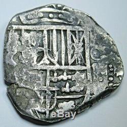 1600's Spanish Silver 4 Reales Piece of 8 Real Colonial Pirate Cob Treasure Coin