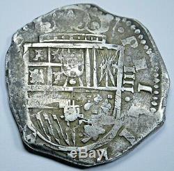 1600's Spanish Silver 4 Reales Piece of 8 Real Colonial Pirate Treasure Cob Coin