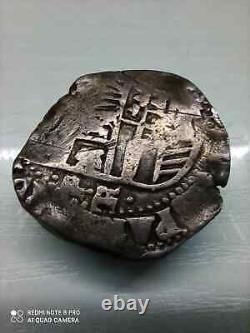 1600's Spanish Silver 8 Reales Cob Antique Colonial Dollar Pirate Treasure Coin