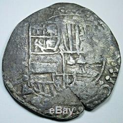 1600's Spanish Silver 8 Reales Eight Real Old Antique Dollar Treasure Cob Coin