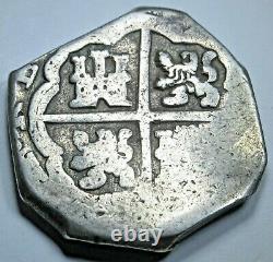 1600's Spanish Silver 8 Reales Genuine Spanish Colonial Dollar Pirate Cob Coin