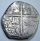 1600's Spanish Silver 8 Reales Transposed Lions & Castles Eight Real Cob Coin