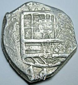 1600's Spanish Toledo Silver 2 Reales Antique Colonial Pirate Treasure Cob Coin
