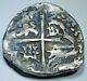 1600's Transposed Lions/Castles Spanish Bolivia Silver 4 Reales Pirate Cob Coin