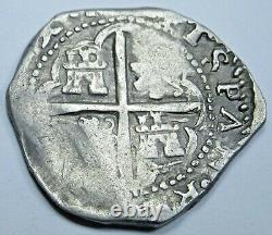 1600's Valladolid Spanish Silver 1 Reales Antique Colonial Pirate Cob Coin