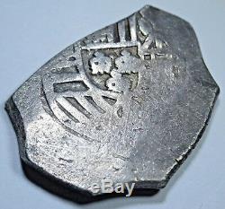 1600s-1700s Spanish Silver 4 Reales Shipwreck Piece of 8 Real Cob Treasure Coin