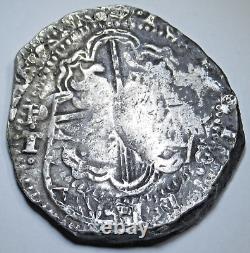 1600s Flipover Double Strike Mint Error Bolivia 8 Reales Spanish Silver Cob Coin