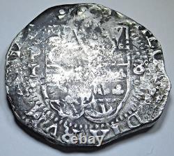 1600s Flipover Double Strike Mint Error Bolivia 8 Reales Spanish Silver Cob Coin