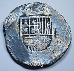 1600s Shipwreck Spanish Silver 4 Reales Genuine Antique Pirate Treasure Cob Coin
