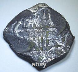 1600s Shipwreck Spanish Silver 8 Reales Colonial Dollar Pirate Treasure Cob Coin