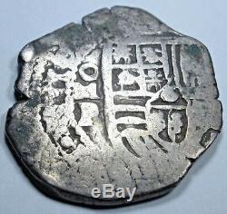 1600s Spanish Mexico Silver 2 Reales OMP (16) Cob Antique Colonial Pirate Coin
