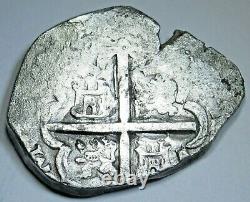 1600s Spanish Shipwreck Silver 4 Reales Genuine Antique Colonial Pirate Cob Coin
