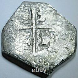 1600s Spanish Shipwreck Silver 4 Reales Piece of 8 Real Colonial Pirate Cob Coin