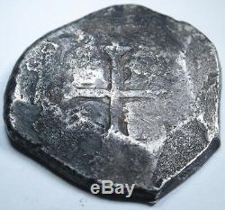 1600s Spanish Shipwreck Silver 8 Reales Cob Eight Real Colonial Treasure Coin