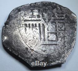 1600s Spanish Shipwreck Silver 8 Reales Cob Eight Real Colonial Treasure Coin
