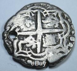 1600s Spanish Silver 1 Real Piece of 8 Reales Colonial Cob Pirate Treasure Coin
