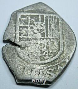 1600s Spanish Silver 2 Reales Piece of 8 Real Colonial Two Bit Treasure Cob Coin