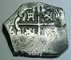 1600s Spanish Silver 2 Reales Shipwreck Piece of 8 Real Pirate Treasure Cob Coin