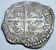 1600s Spanish Silver 4 Reales Piece of 8 Real Colonial Pirate Treasure Cob Coin