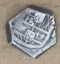 1600s Spanish Spain 1 Real Cob Silver Coin Colonial Treasure Coin (B61)