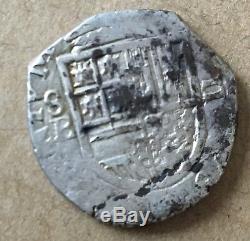 1600s Spanish Spain 2 Reales Real Cob Silver Coin Colonial Treasure Coin 6.90 gr