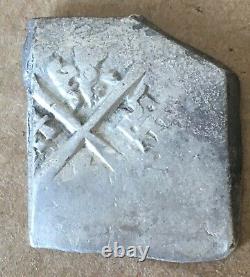1600s Spanish Spain 4 Reales Real Cob Silver Coin Colonial Treasure Coin 9.20 g
