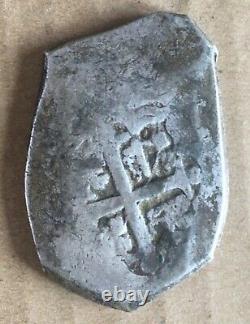 1600s Spanish Spain 8 Reales Real Cob Silver Coin Colonial Treasure Coin 25.60g
