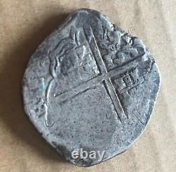 1600s Spanish Spain 8 Reales Real Cob Silver Coin Colonial Treasure Coin 27.30g