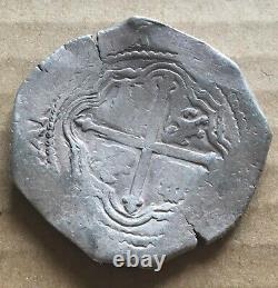 1600s Spanish Spain 8 Reales Real Cob Silver Coin Colonial Treasure Coin 27.80g