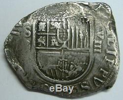 1601 Philip III 8 Real Cob Sevilla Spain Assayer B Spanish Colonial Silver